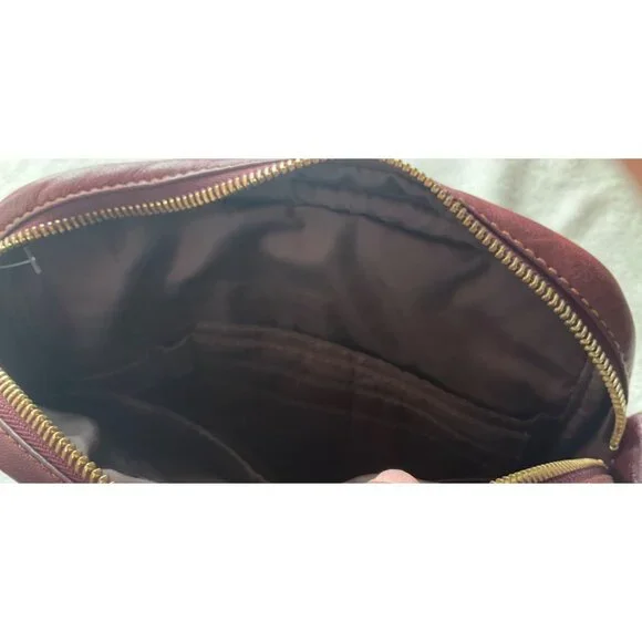 Eric Javits Burgundy Red Quilted Leather Crossbody Bag Gold hardware - Picture 8 of 14